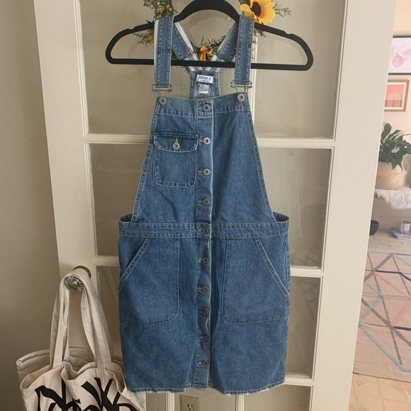 Denim Overall Dress - Picture 1 of 7